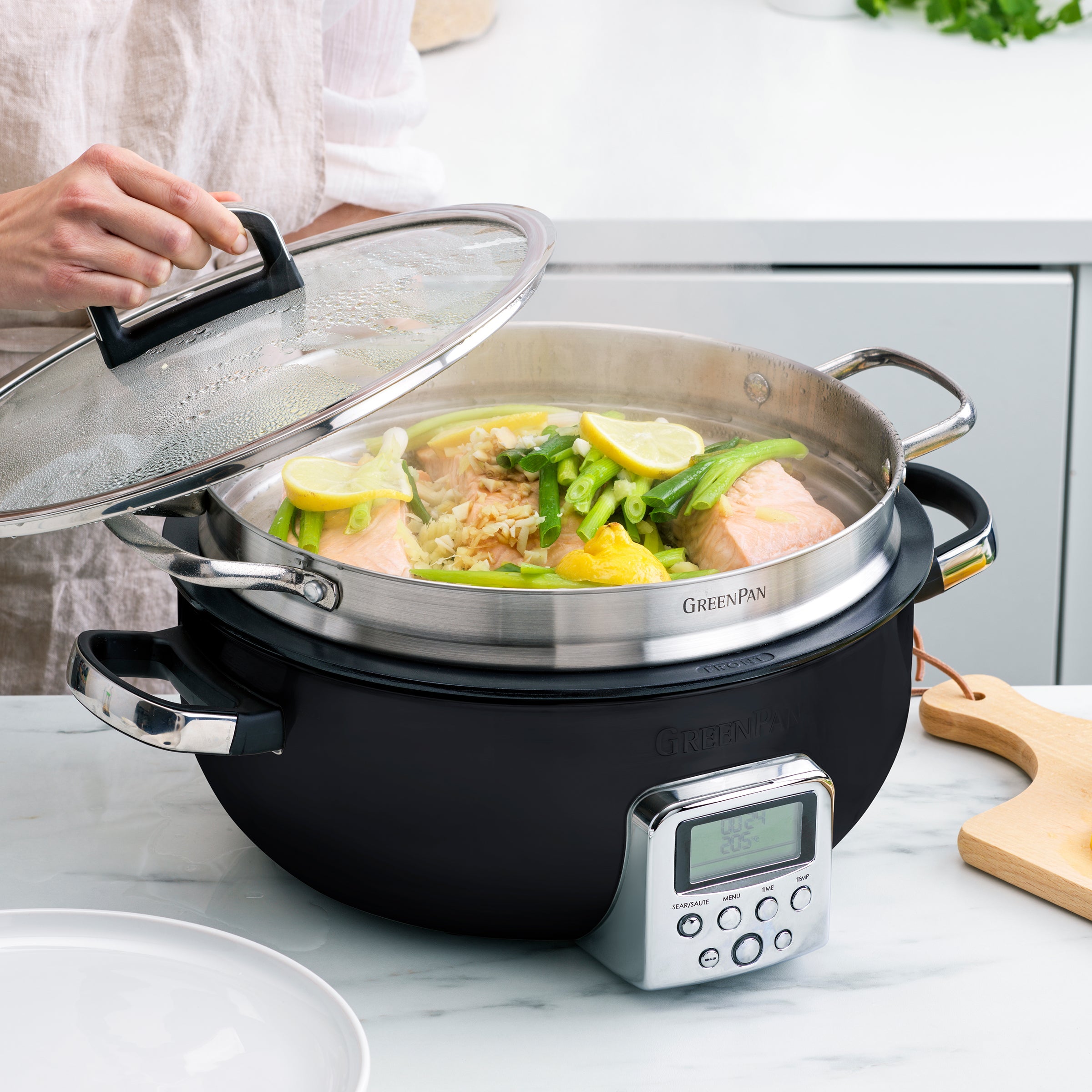 greenpan-panier-vapeur-en-acier-inoxydable-30-cm-compatible-toutes-casseroles-et image 7