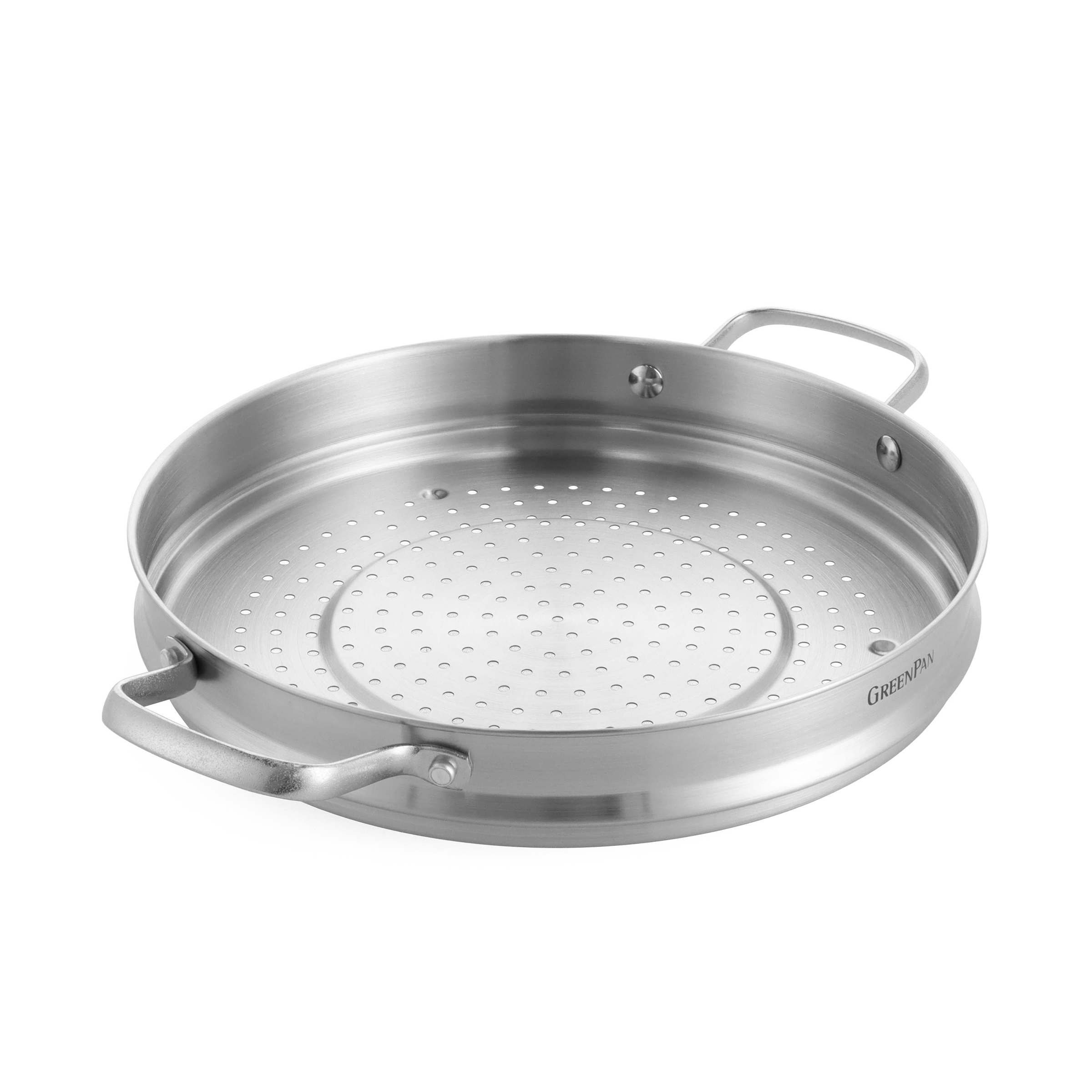 greenpan-panier-vapeur-en-acier-inoxydable-30-cm-compatible-toutes-casseroles-et image 1