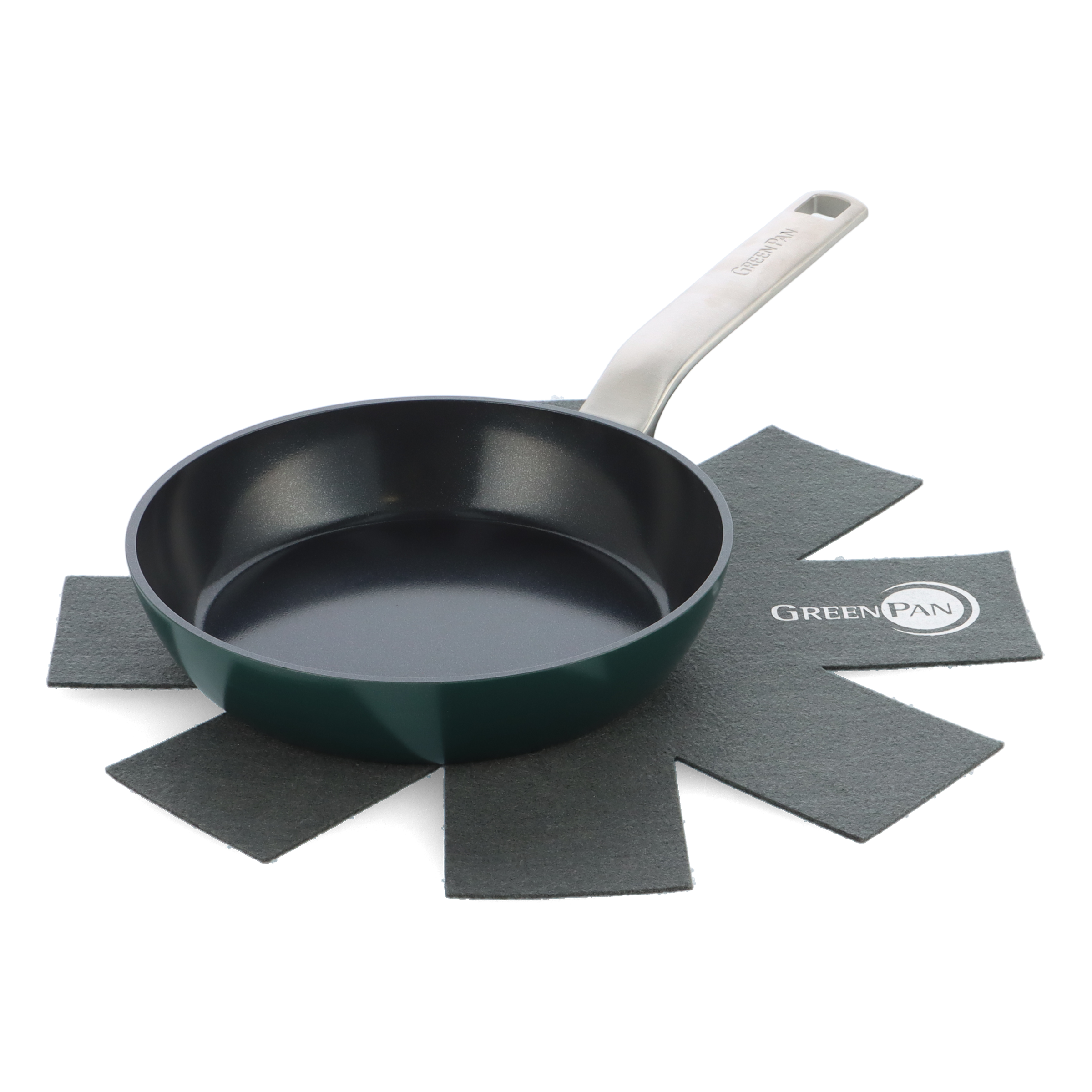 greenpan-evolution-po-le-20-cm-pine-green-aluminium-recycl-avec-poign-e-dor-e-am image 1