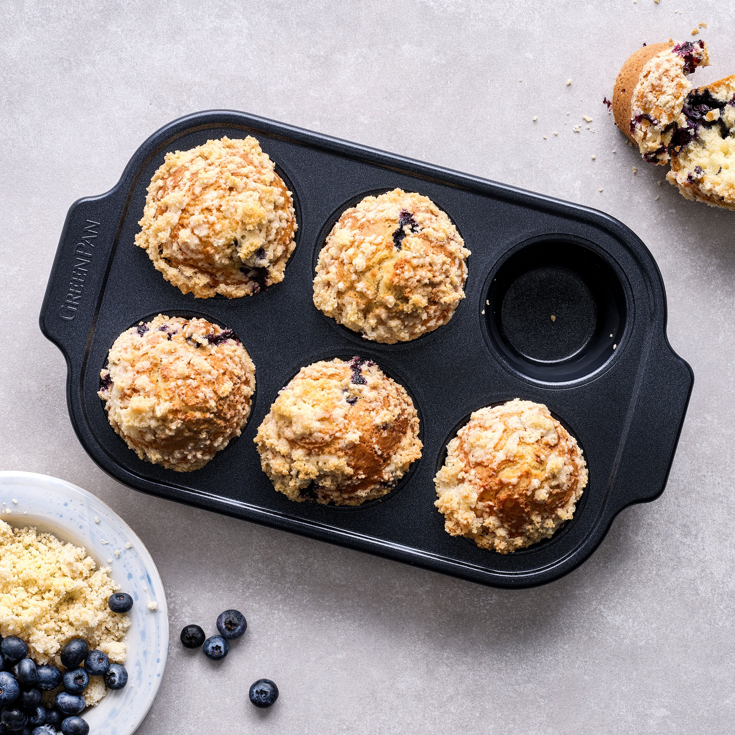 greenpan-bistro-moule-muffins-6-pcs-acier-aluminis-antiadh-sif-sans-pfas image 5
