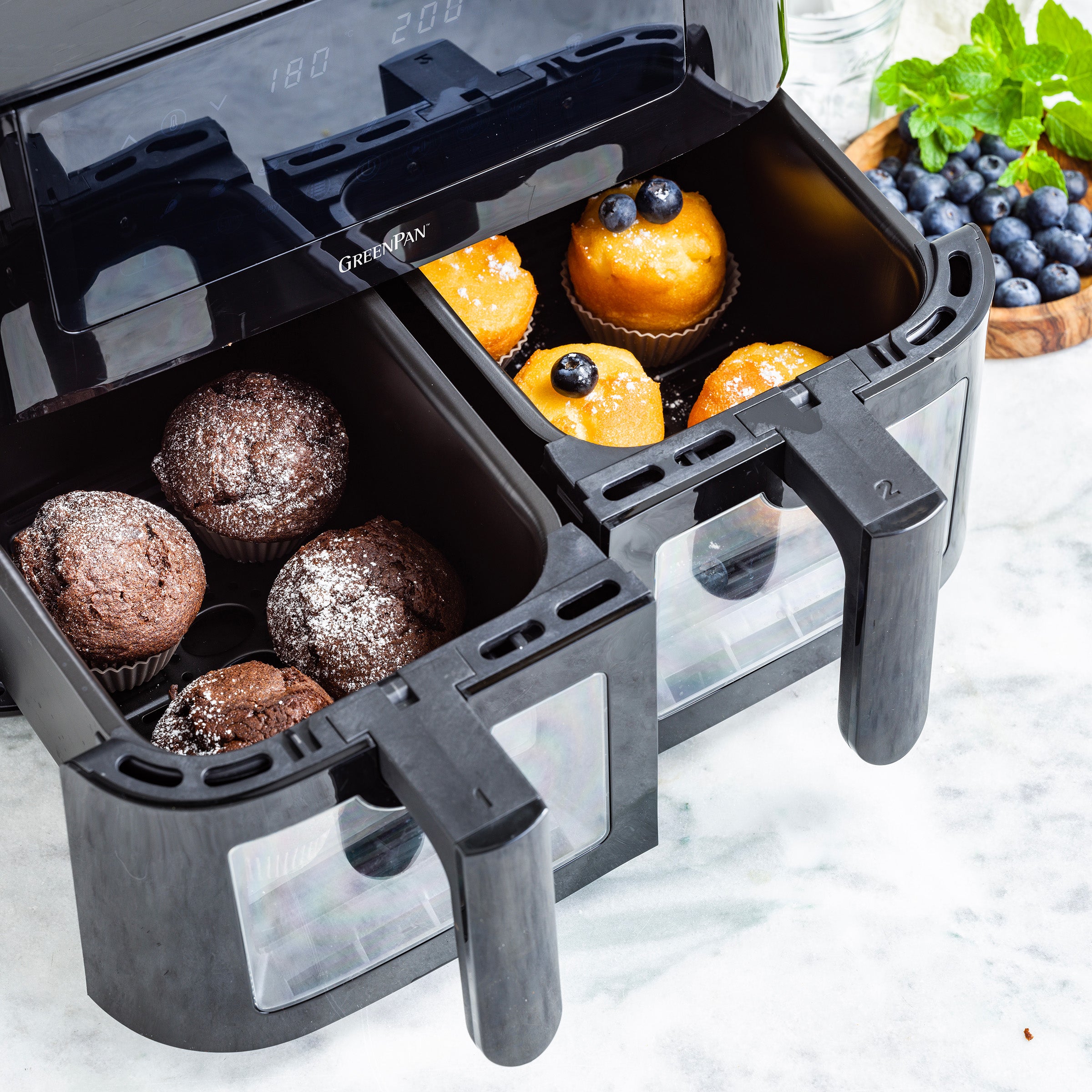 greenpan-bistro-dual-zone-air-fryer-2-bacs-6-personnes-technologie-sync-air image 6