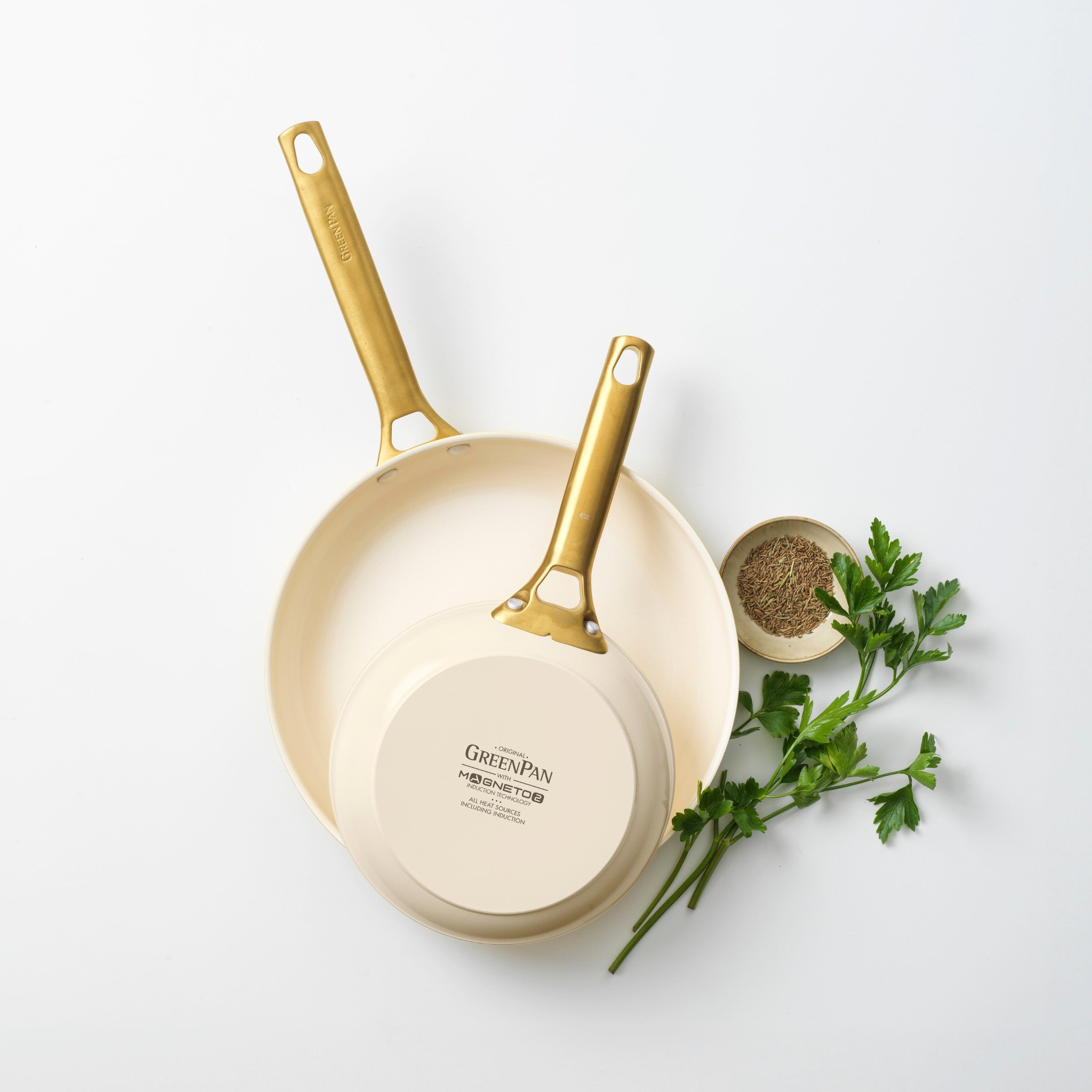 greenpan-padova-cream-set-de-2-po-les-antiadh-sives-c-ramique-20-26-cm image 2