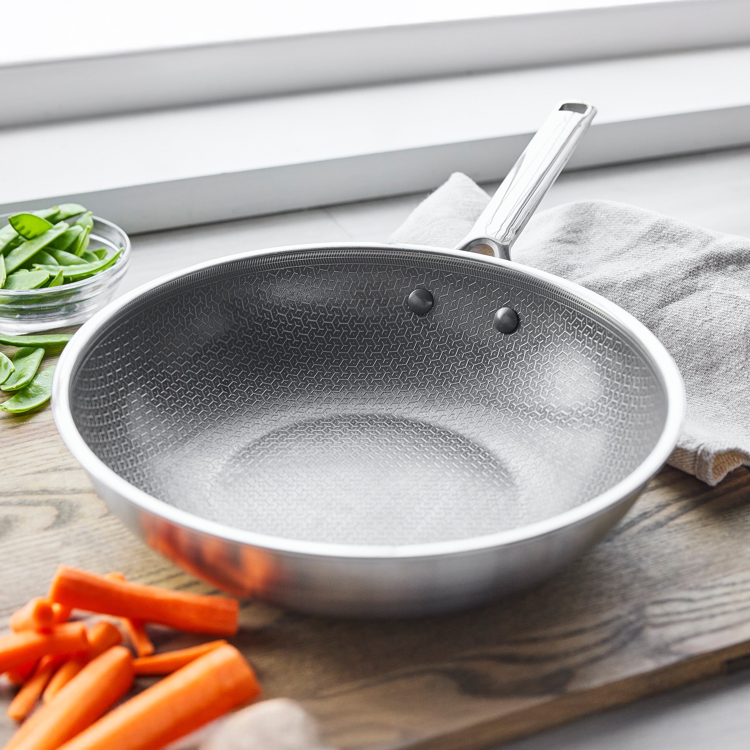 greenpan-apex-wok-hybride-28-cm-acier-inoxydable-3-couches-antiadh-sif-sans-pfas image 3