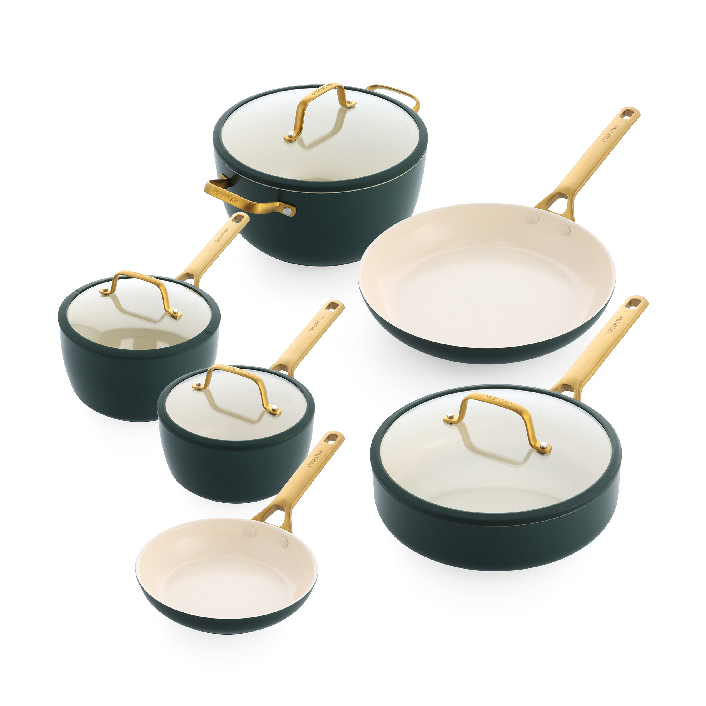 greenpan-padova-reserve-set-10-pi-ces-pine-green-po-les-et-casseroles-en-alumini image 1