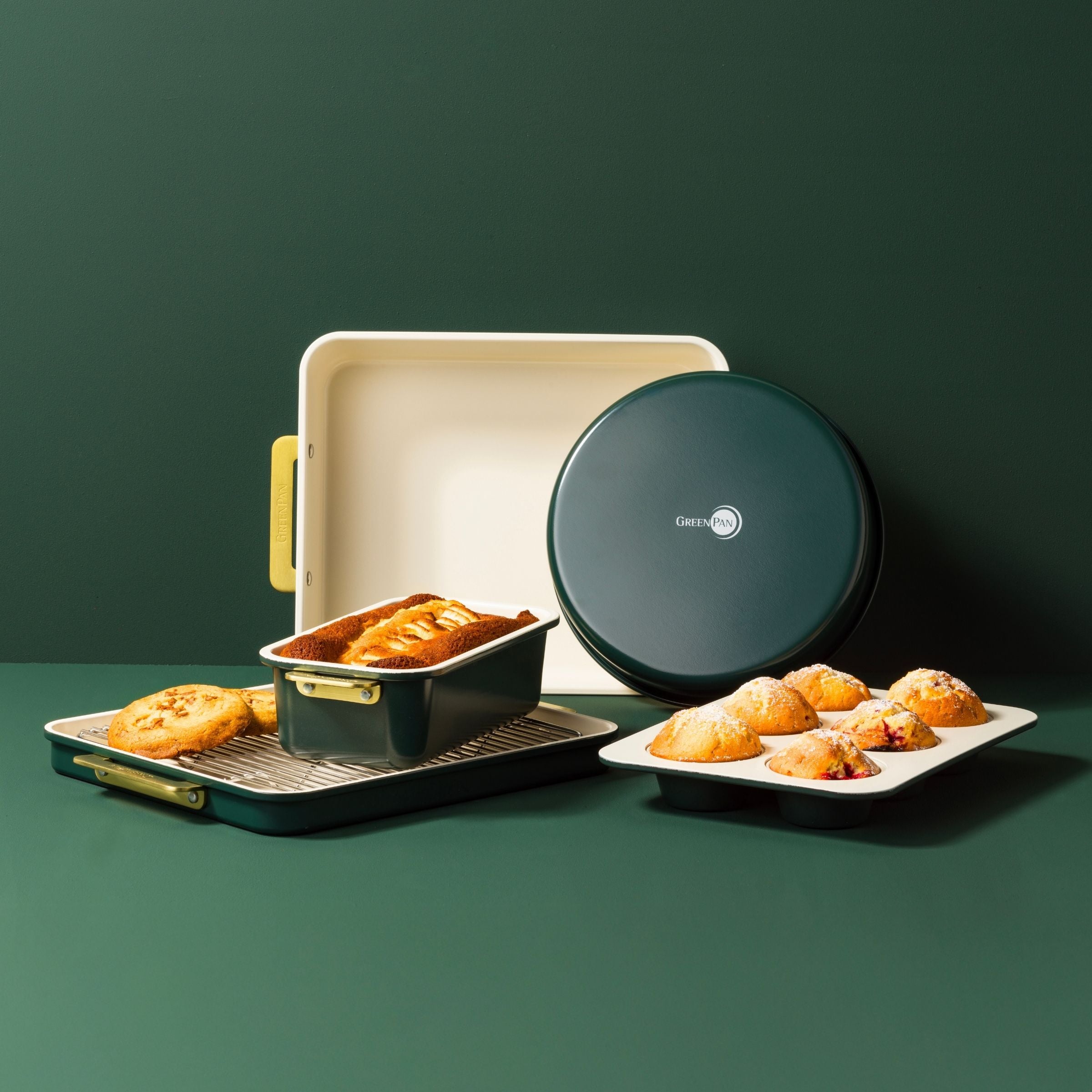 greenpan-padova-reserve-pine-green-set-de-6-moules-p-tisserie-en-acier-aluminis- image 5