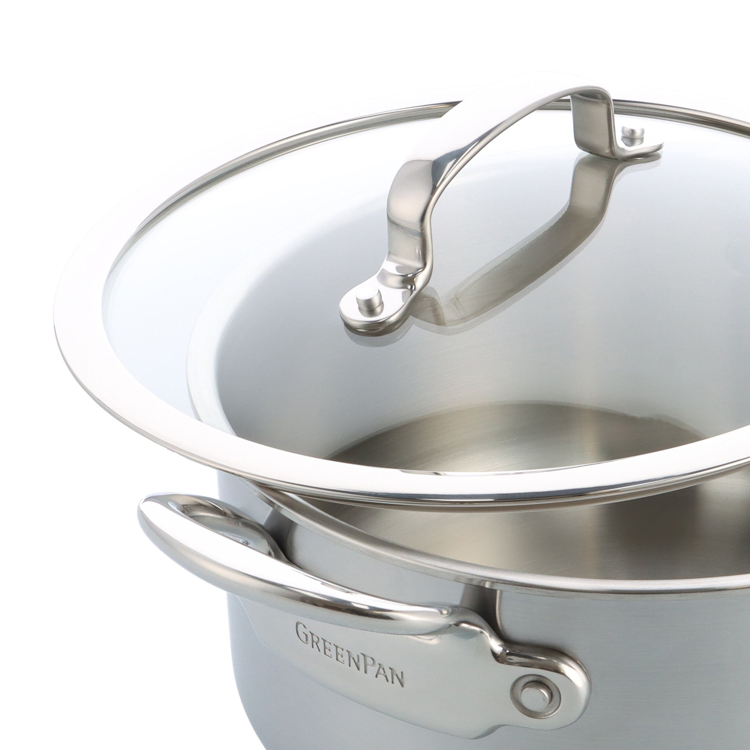greenpan-premiere-pro-faitout-18-cm-en-acier-inoxydable-5-couches-compatible-ind image 4