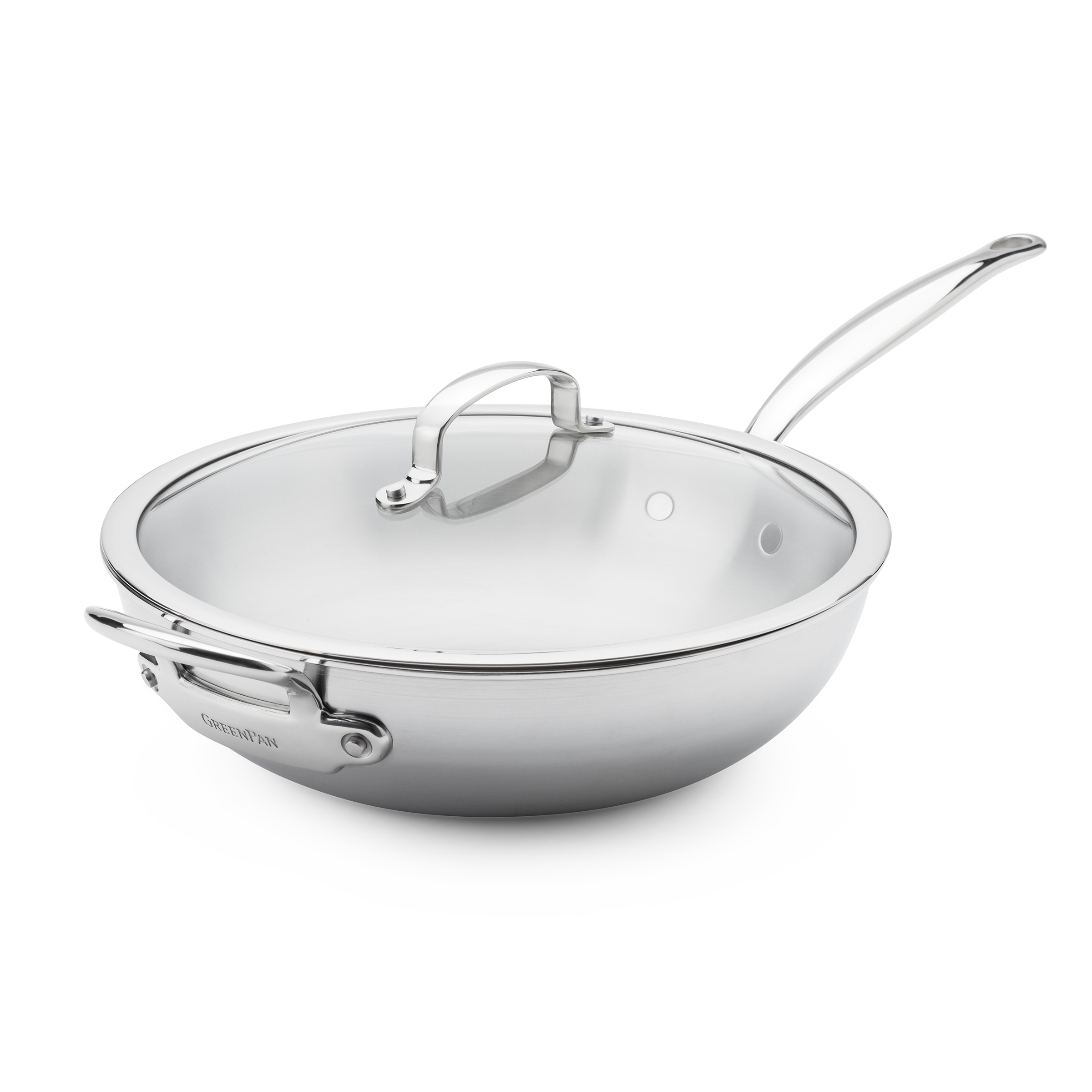 greenpan-premiere-pro-wok-avec-couvercle-30-cm-en-acier-inoxydable-5-couches image 1