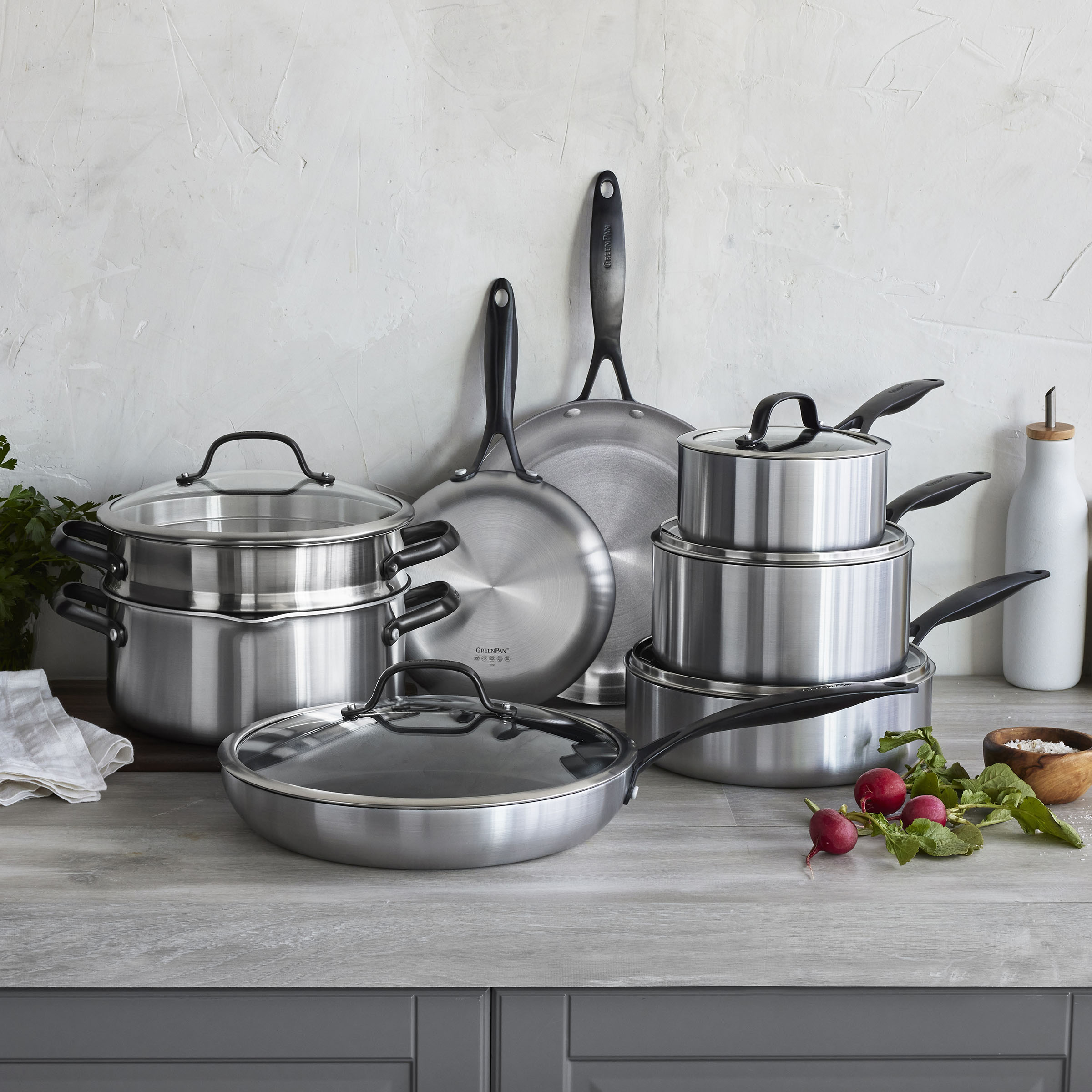 greenpan-venice-pro-noir-set-de-cuisson-14-pi-ces-en-acier-inoxydable-3-ustensil image 2