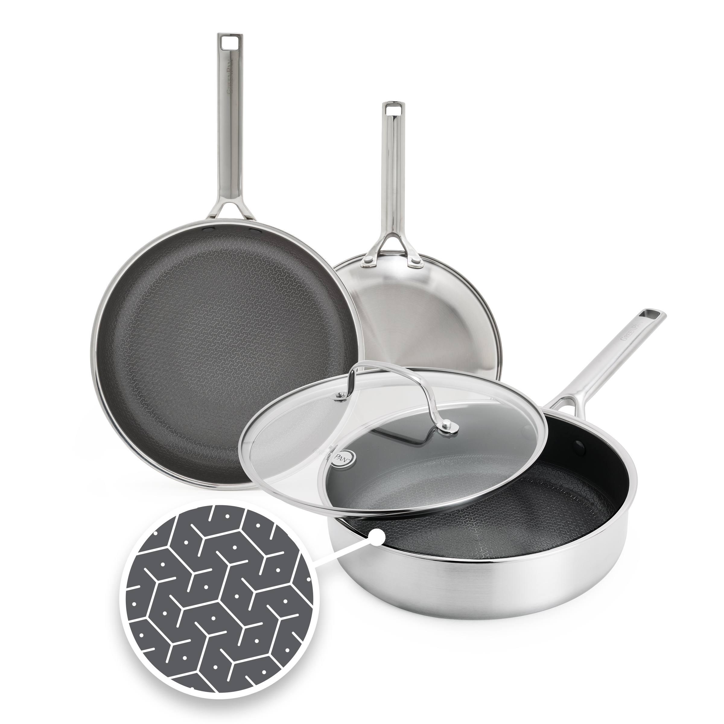 greenpan-apex-set-de-4-pi-ces-batterie-hybride-inox-3-couches-rev-tement-c-ramiq image 1