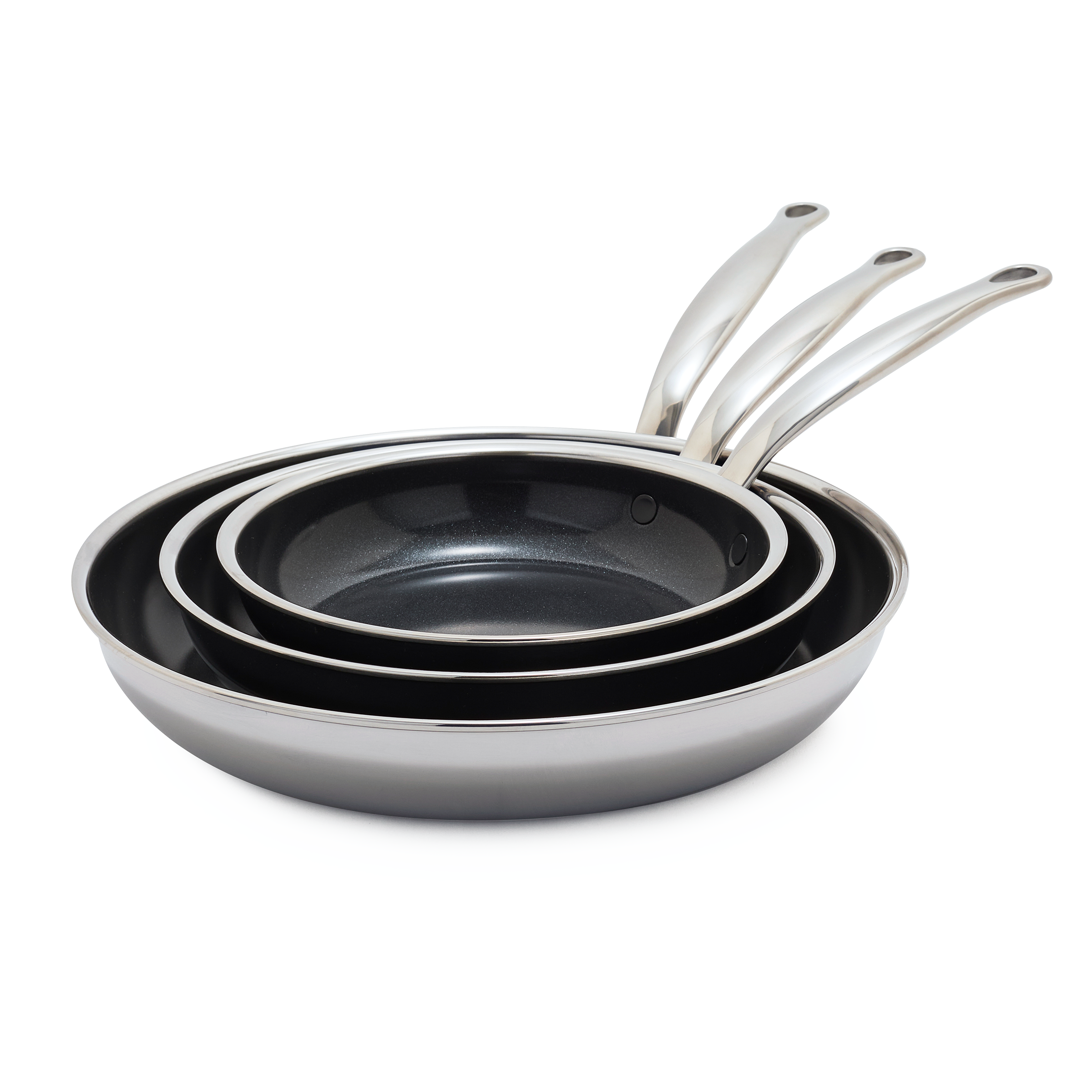 greenpan-premiere-set-de-3-po-les-frire-en-acier-inoxydable-3-couches-finition-e image 1