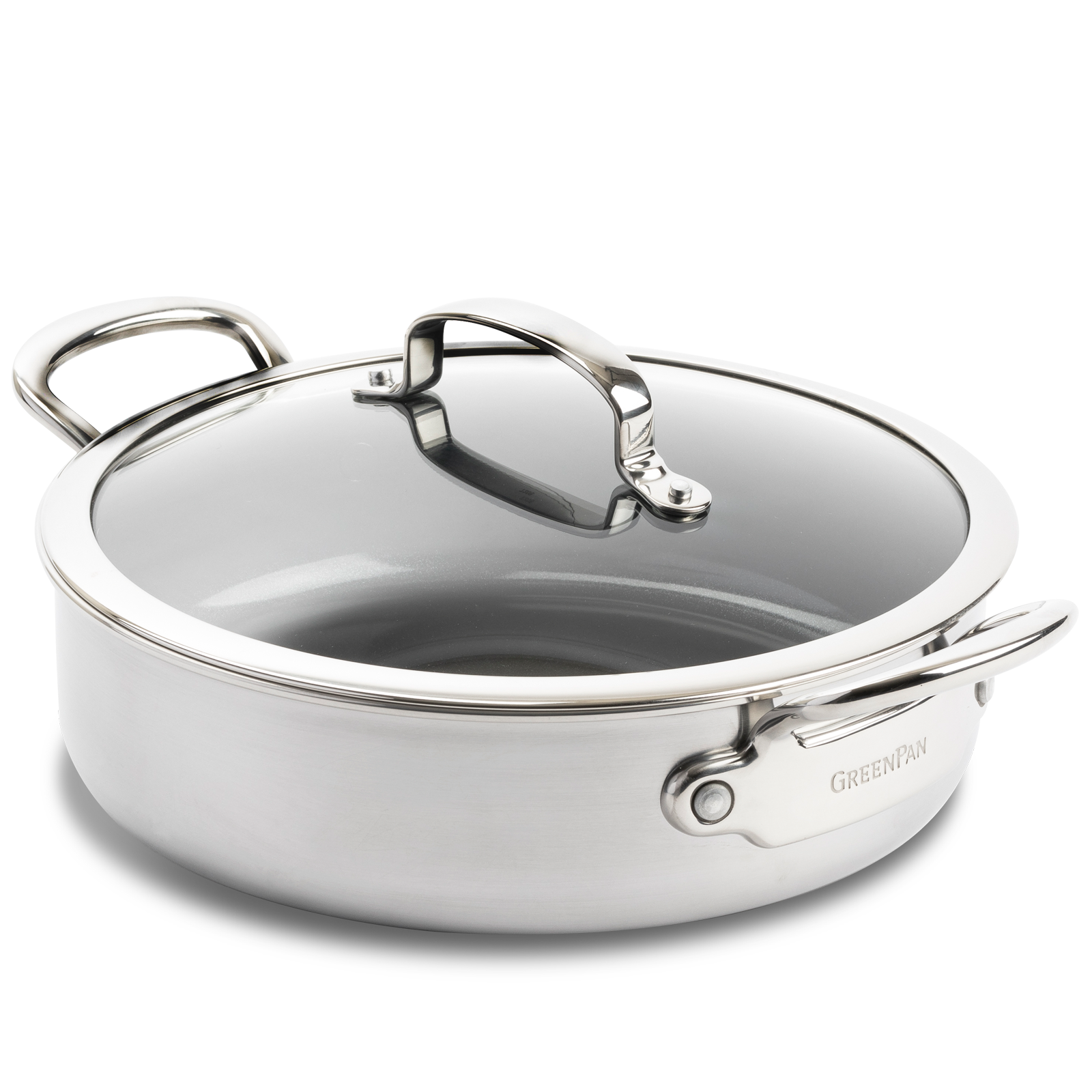 greenpan-premiere-sauteuse-26-cm-en-acier-inoxydable-3-couches image 1