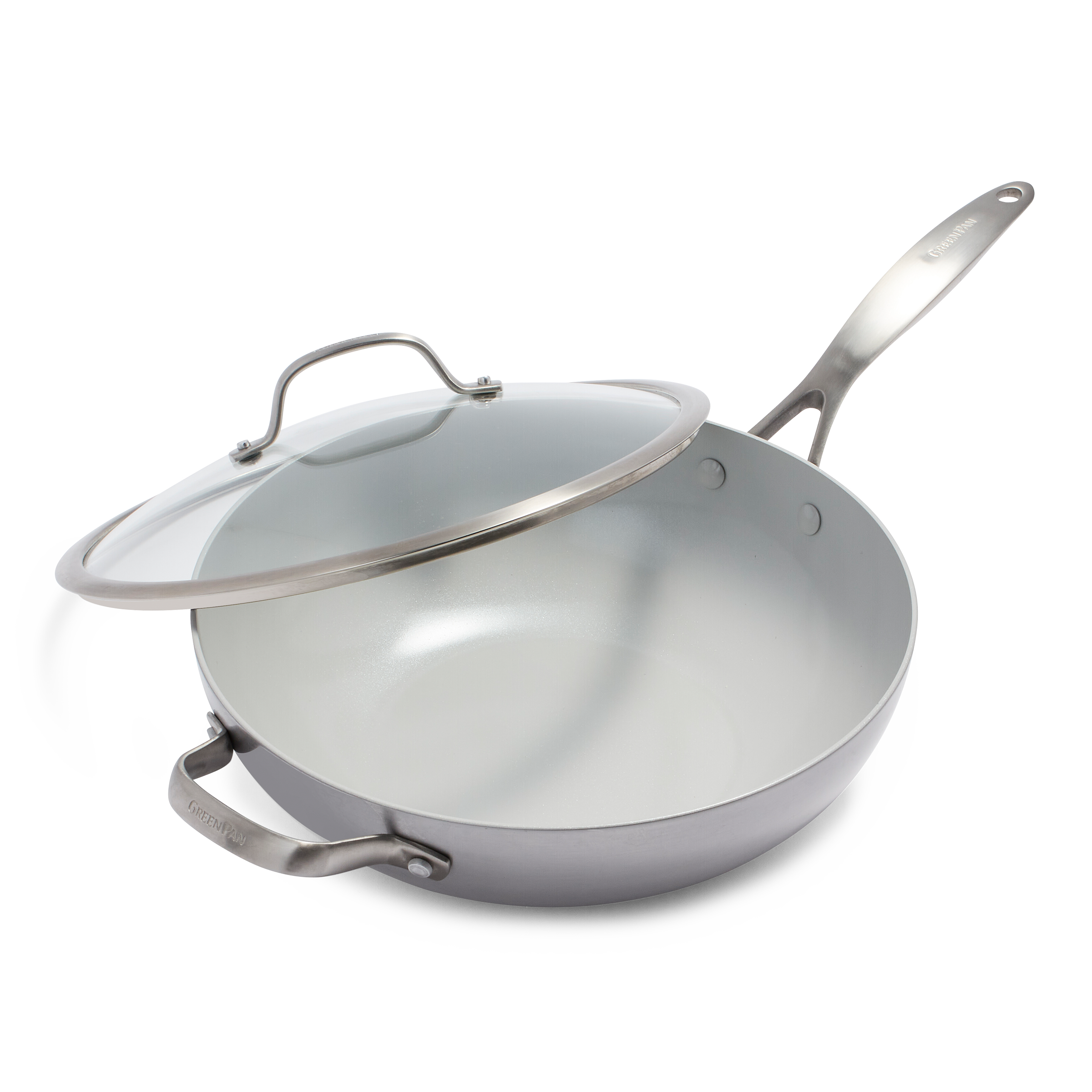 greenpan-venice-pro-evershine-wok-30-cm-avec-couvercle-inox-3-couches-anti-d-col image 1