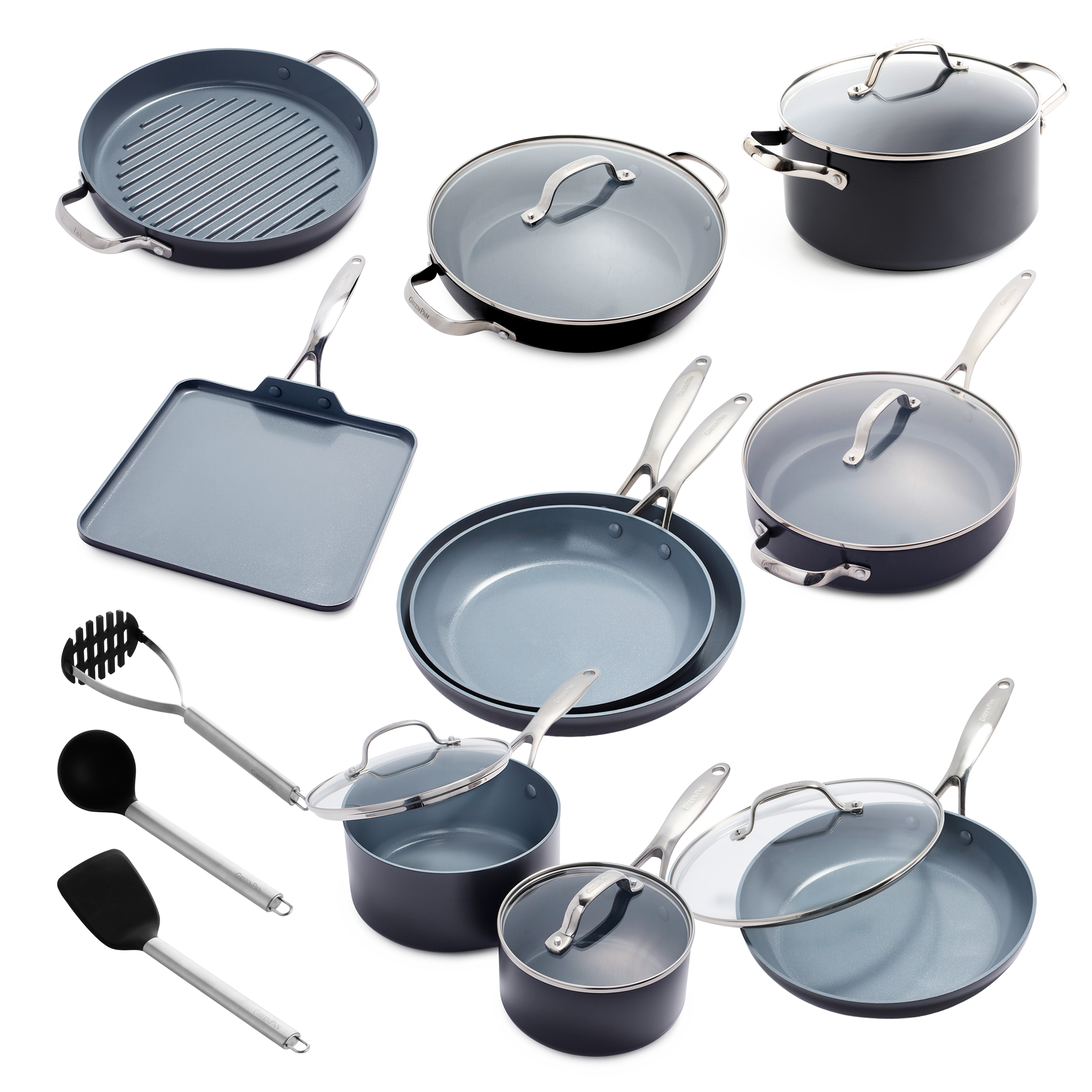 greenpan-valencia-pro-ensemble-18-pi-ces-aluminium-anodis-fond-magneto-induction image 1